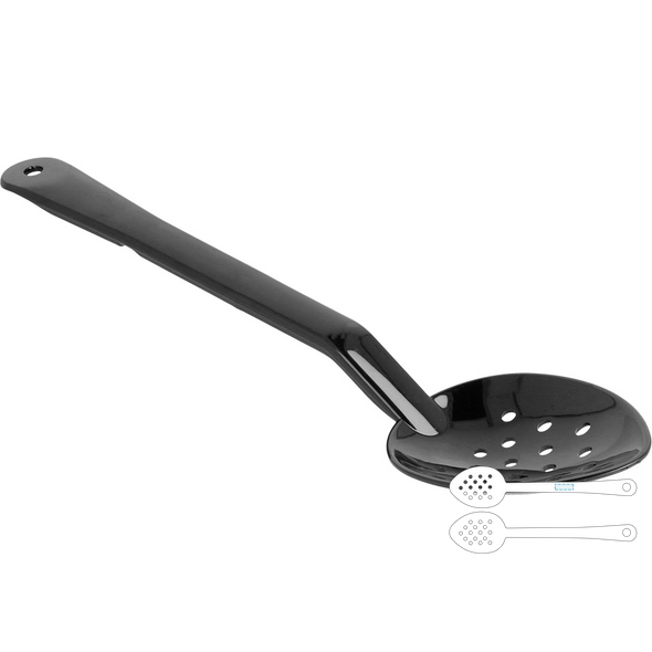Perforated Spoon Service Black Polycarbonate